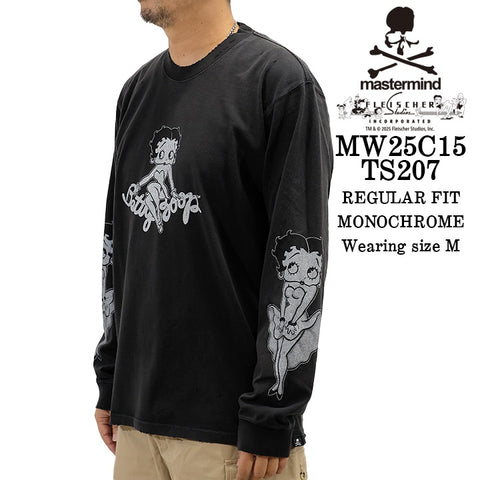 MASTERMIND BETTY BOOP L/S TEE T-SHIRT DAMEGED マスターマインド ベティー コラボ ダメージ加工 ロンTEE 天竺 長袖Tシャツ mw25c15-ts207