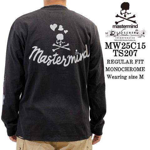 MASTERMIND BETTY BOOP L/S TEE T-SHIRT DAMEGED マスターマインド ベティー コラボ ダメージ加工 ロンTEE 天竺 長袖Tシャツ mw25c15-ts207