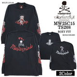 MASTERMIND BETTY BOOP L/S TEE DAMEGED [BOXY FIT] マスターマインド ベティー コラボ ダメージ加工 天竺 長袖Tシャツ mw25c15-ts208