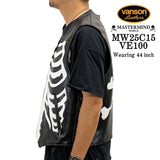 MASTERMIND WORLD VANSON LEATHER BONES VEST マスターマインド ワールド バンソン コラボ レザー ボーン ベスト mw25c15-ve100