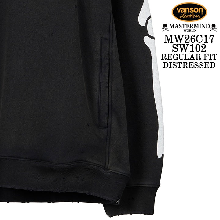 MASTERMIND VANSON CREWNECK SWEATSHIRT DAMAGE [REGULAR FIT] マスターマインド バンソン スウェット ダメージ加工 mw26c17-sw102