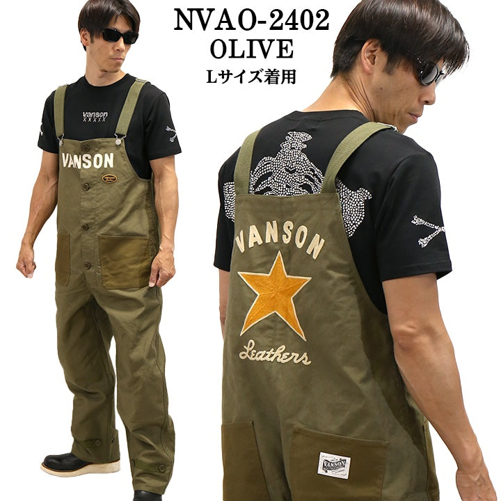 VANSON バンソン デッキ オーバーオール nvao-2402