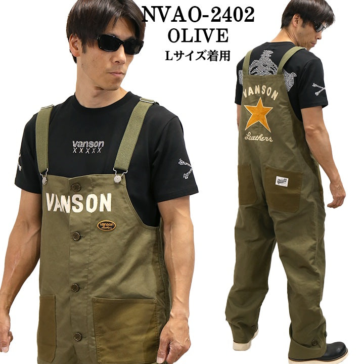 VANSON バンソン デッキ オーバーオール nvao-2402