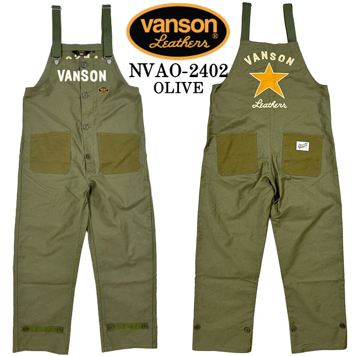 VANSON バンソン デッキ オーバーオール nvao-2402