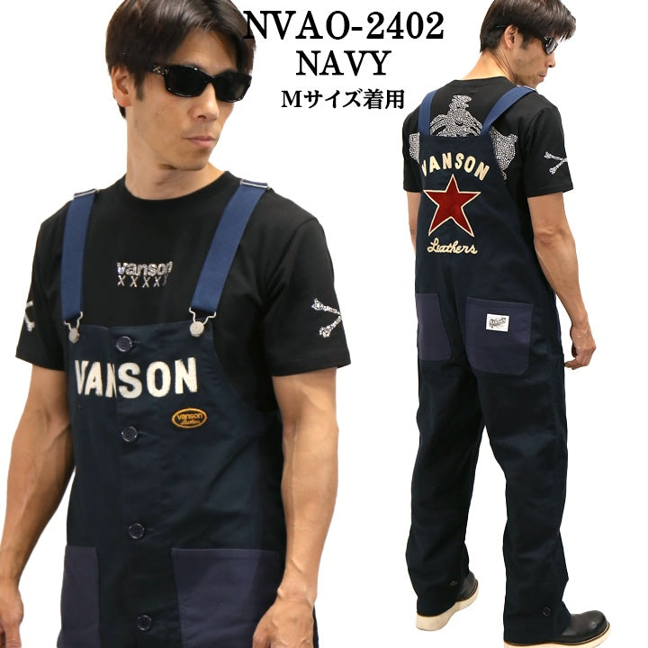 VANSON バンソン デッキ オーバーオール nvao-2402