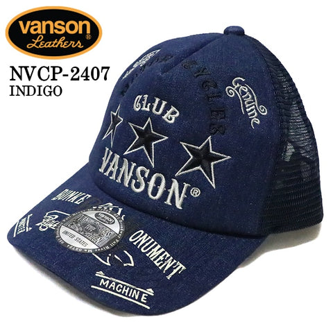 VANSON バンソン ツイルメッシュキャップ 帽子 nvcp-2407