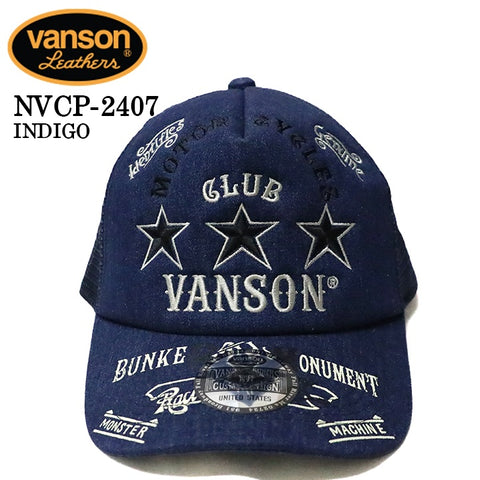 VANSON バンソン ツイルメッシュキャップ 帽子 nvcp-2407