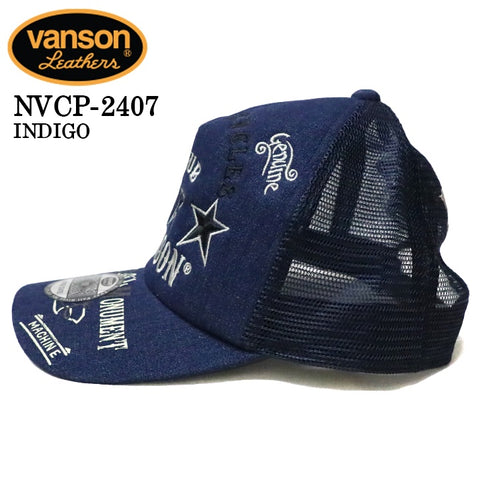 VANSON バンソン ツイルメッシュキャップ 帽子 nvcp-2407