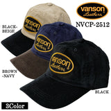 VANSON CORDUROY CAP バンソン コーデュロイ キャップ 帽子 nvcp-2512