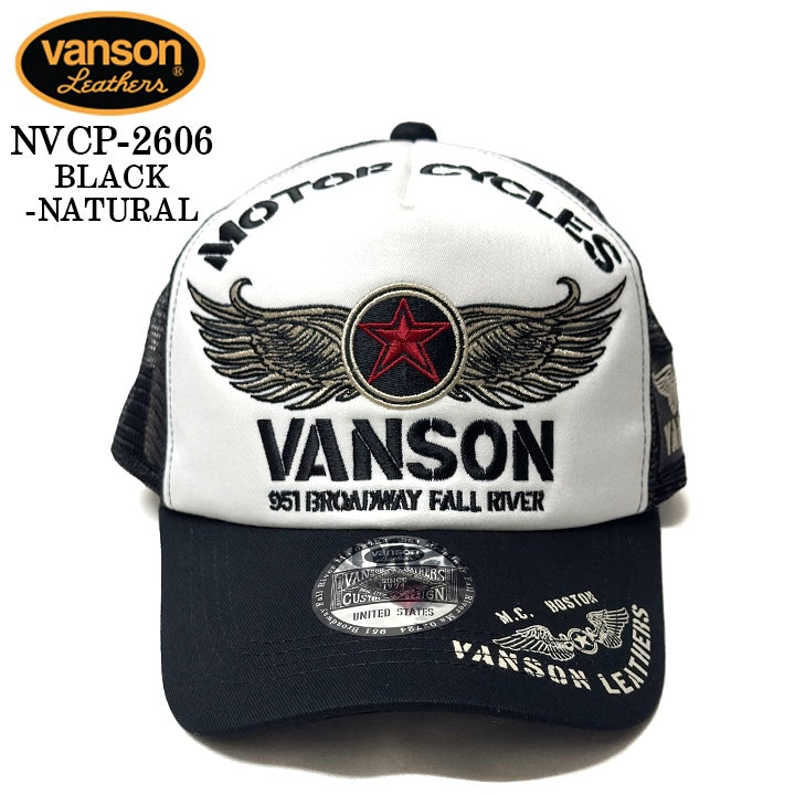 VANSON TWILL MESH CAP バンソン ツイル メッシュ キャップ 帽子 nvcp-2606