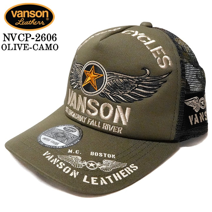 VANSON TWILL MESH CAP バンソン ツイル メッシュ キャップ 帽子 nvcp-2606