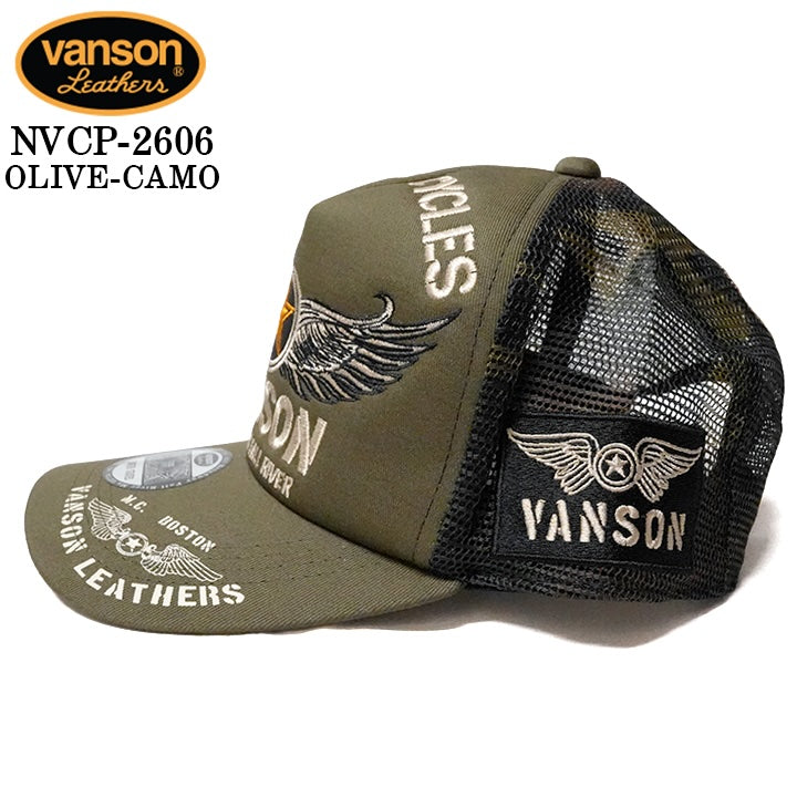 VANSON TWILL MESH CAP バンソン ツイル メッシュ キャップ 帽子 nvcp-2606