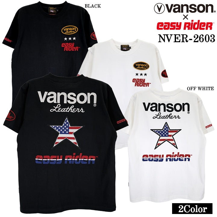 EASY RIDER VANSON TEE S/S T-SHIRT イージーライダー バンソン コラボ 天竺 半袖Tシャツ nver-2603