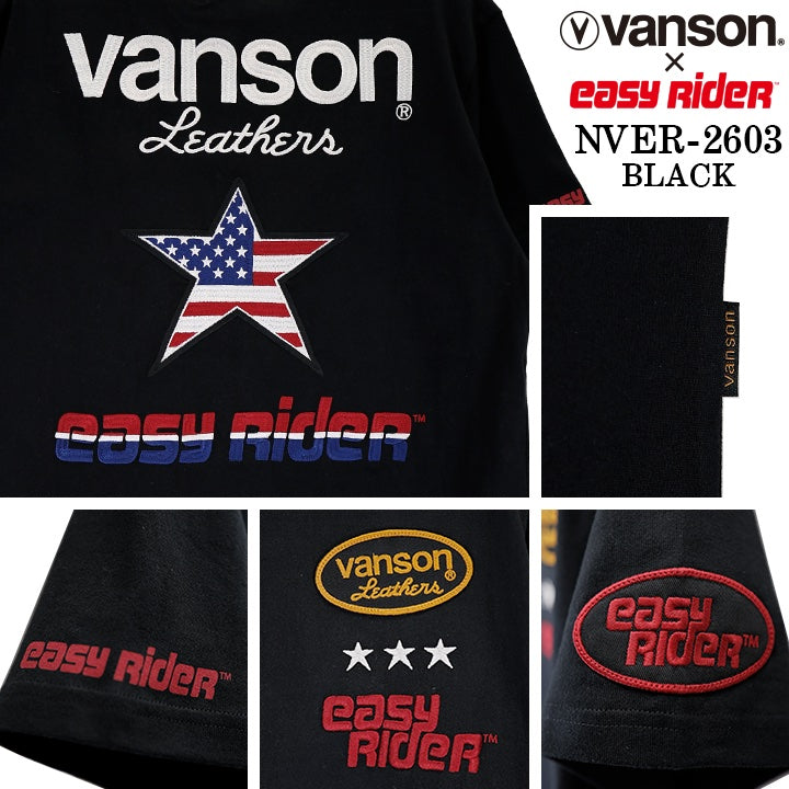 EASY RIDER VANSON TEE S/S T-SHIRT イージーライダー バンソン コラボ 天竺 半袖Tシャツ nver-2603