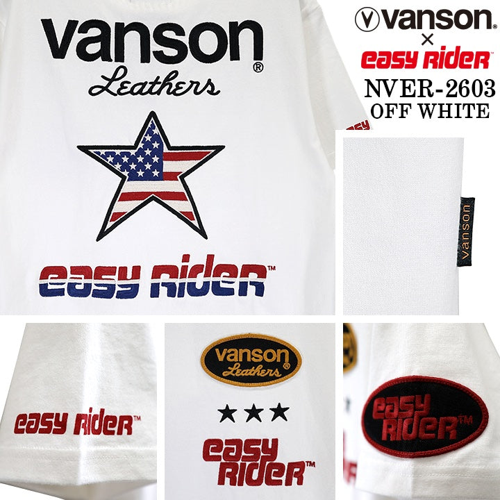 EASY RIDER VANSON TEE S/S T-SHIRT イージーライダー バンソン コラボ 天竺 半袖Tシャツ nver-2603