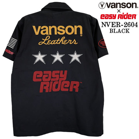 EASY RIDER VANSON TWILL S/S SHIRT イージーライダー バンソン コラボ ツイル 半袖シャツ nver-2604