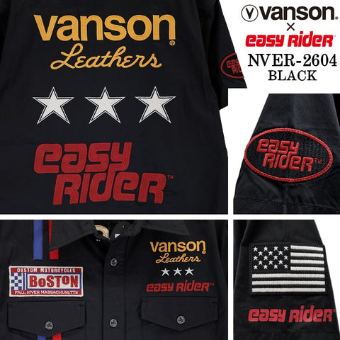 EASY RIDER VANSON TWILL S/S SHIRT イージーライダー バンソン コラボ ツイル 半袖シャツ nver-2604
