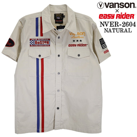 EASY RIDER VANSON TWILL S/S SHIRT イージーライダー バンソン コラボ ツイル 半袖シャツ nver-2604