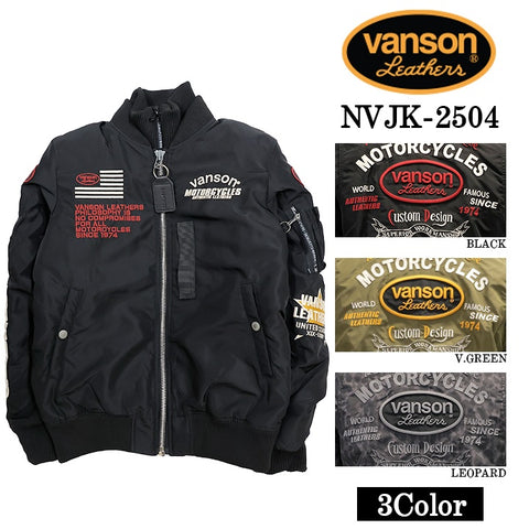 VANSON MA-1 FLIGHT JACKET バンソン ナイロン フライトジャケット 中綿 nvjk-2504