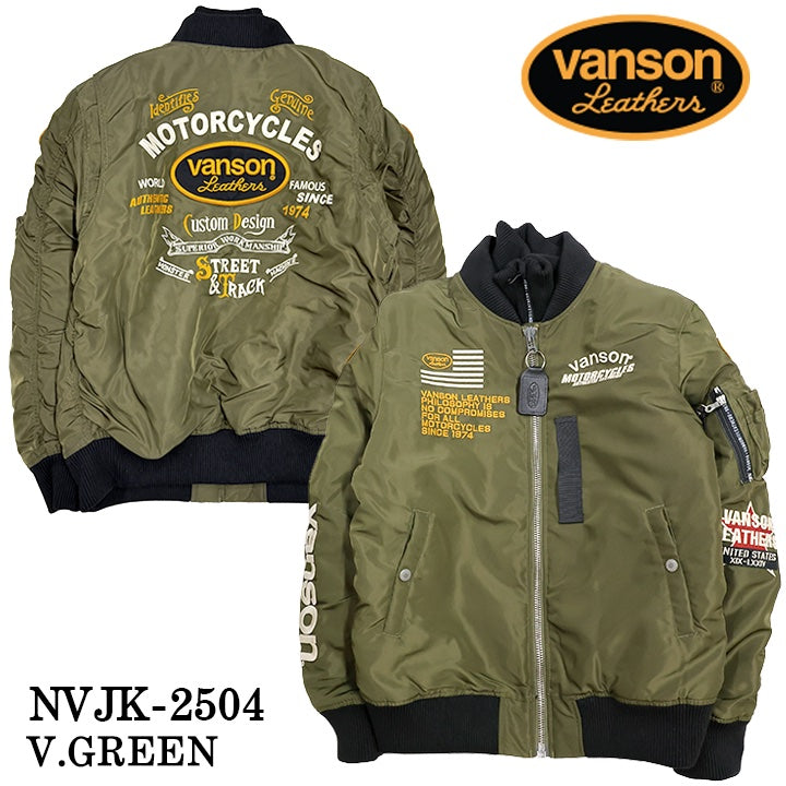 VANSON MA-1 FLIGHT JACKET バンソン ナイロン フライトジャケット 中綿 nvjk-2504