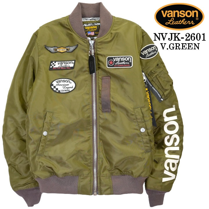 VANSON MA-1 FLIGHT JACKET バンソン ナイロン フライトジャケット 中綿 nvjk-2601