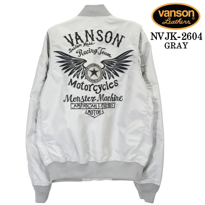 VANSON MA-1 FLIGHT JACKET バンソン ナイロン フライトジャケット 中綿無し nvjk-2604