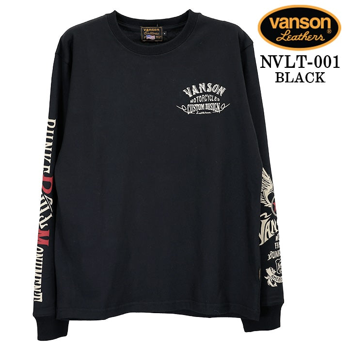 VANSON TEE L/S T-SHIRT STANDARD バンソン 天竺 ロンT 長袖Tシャツ メンズ 定番 nvlt-001