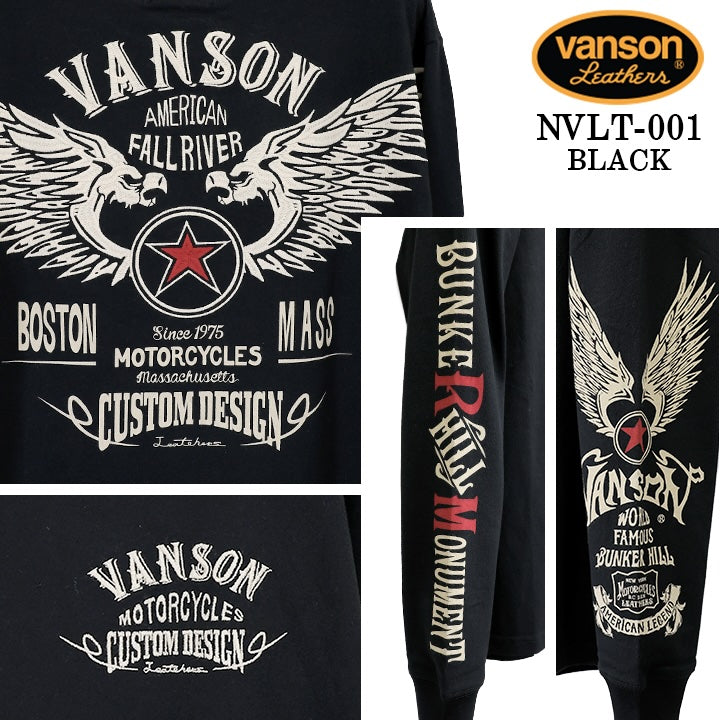VANSON TEE L/S T-SHIRT STANDARD バンソン 天竺 ロンT 長袖Tシャツ メンズ 定番 nvlt-001
