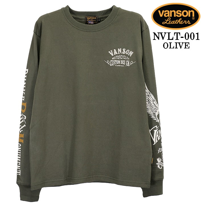 VANSON TEE L/S T-SHIRT STANDARD バンソン 天竺 ロンT 長袖Tシャツ メンズ 定番 nvlt-001