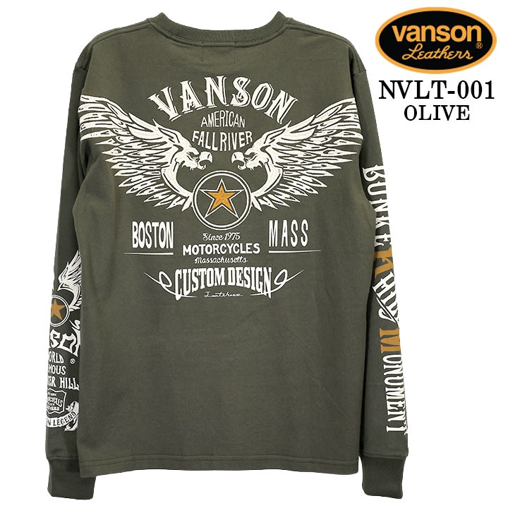 VANSON TEE L/S T-SHIRT STANDARD バンソン 天竺 ロンT 長袖Tシャツ メンズ 定番 nvlt-001