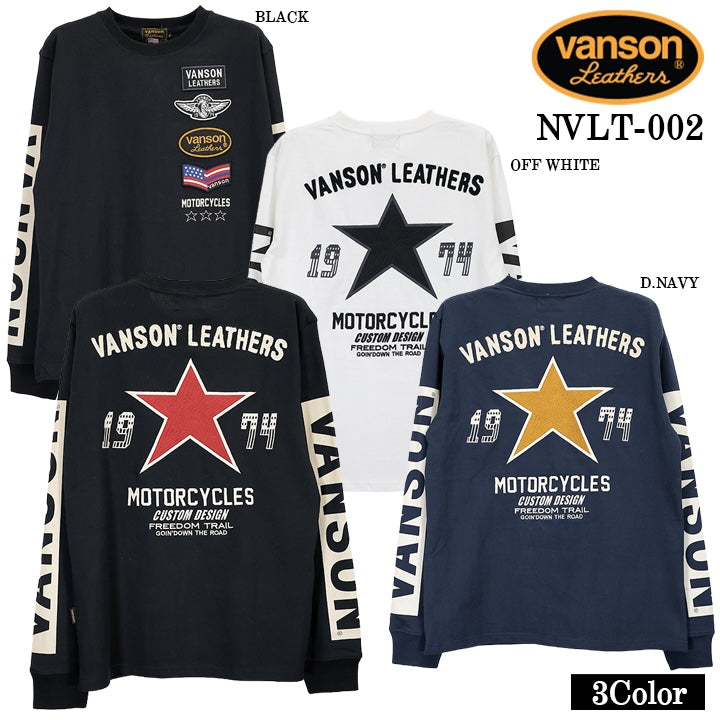 VANSON TEE L/S T-SHIRT STANDARD バンソン 天竺 ロンT 長袖Tシャツ メンズ 定番 nvlt-002