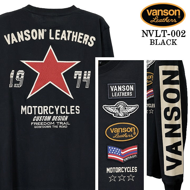 VANSON TEE L/S T-SHIRT STANDARD バンソン 天竺 ロンT 長袖Tシャツ メンズ 定番 nvlt-002