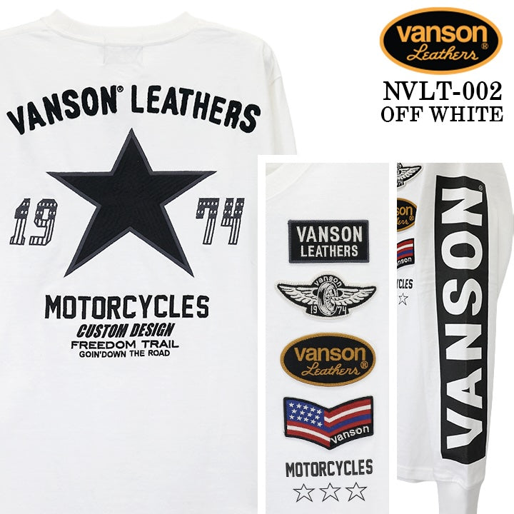 VANSON TEE L/S T-SHIRT STANDARD バンソン 天竺 ロンT 長袖Tシャツ メンズ 定番 nvlt-002