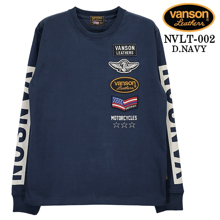 VANSON TEE L/S T-SHIRT STANDARD バンソン 天竺 ロンT 長袖Tシャツ メンズ 定番 nvlt-002