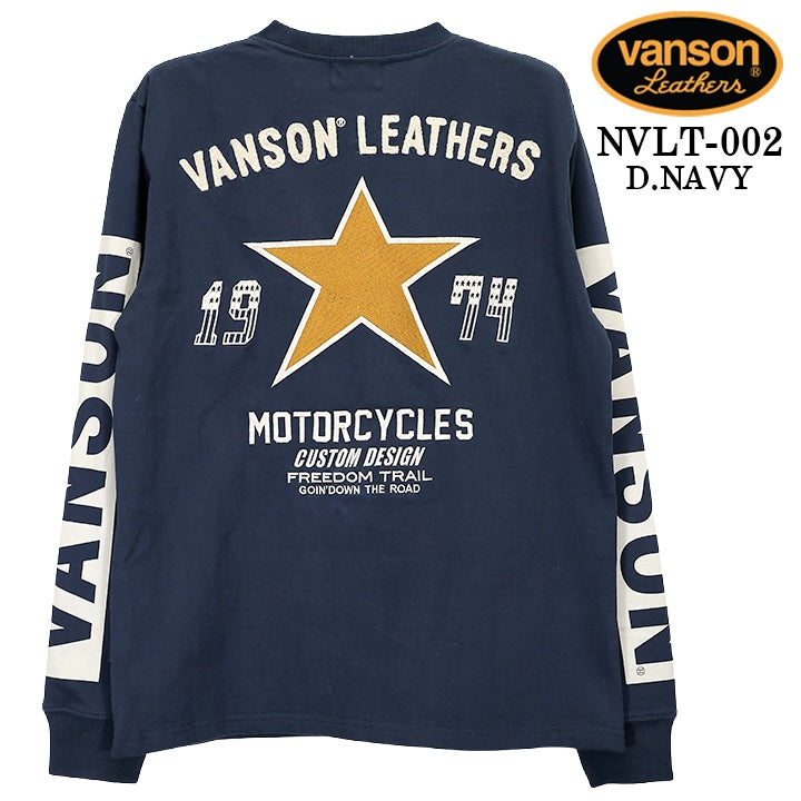 VANSON TEE L/S T-SHIRT STANDARD バンソン 天竺 ロンT 長袖Tシャツ メンズ 定番 nvlt-002