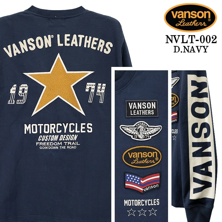 VANSON TEE L/S T-SHIRT STANDARD バンソン 天竺 ロンT 長袖Tシャツ メンズ 定番 nvlt-002