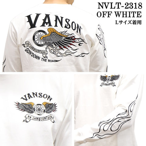 VANSON バンソン 天竺長袖Tシャツ メンズ ロンT nvlt-2318