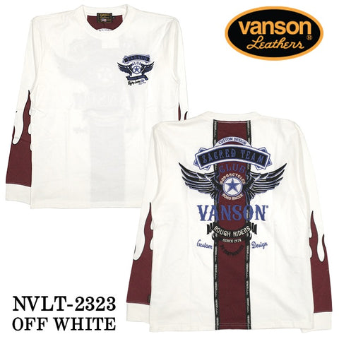 VANSON バンソン 天竺 長袖Tシャツ メンズ ロンT nvlt-2323