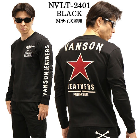 VANSON バンソン 天竺 長袖Tシャツ メンズ ロンT nvlt-2401