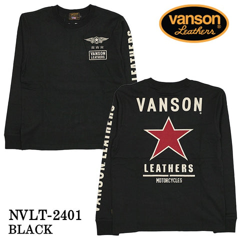 VANSON バンソン 天竺 長袖Tシャツ メンズ ロンT nvlt-2401