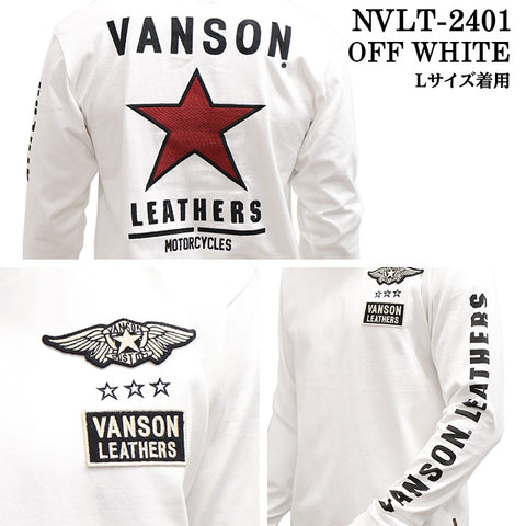 VANSON バンソン 天竺 長袖Tシャツ メンズ ロンT nvlt-2401