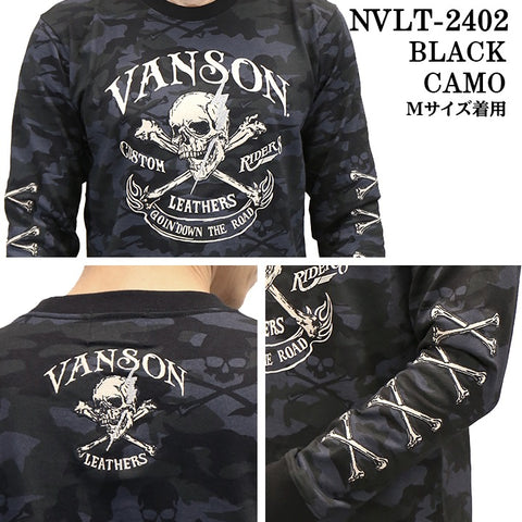 VANSON バンソン 天竺 長袖Tシャツ メンズ ロンT nvlt-2402