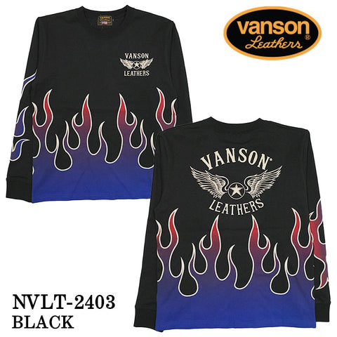 VANSON バンソン 天竺 長袖Tシャツ メンズ ロンT nvlt-2403