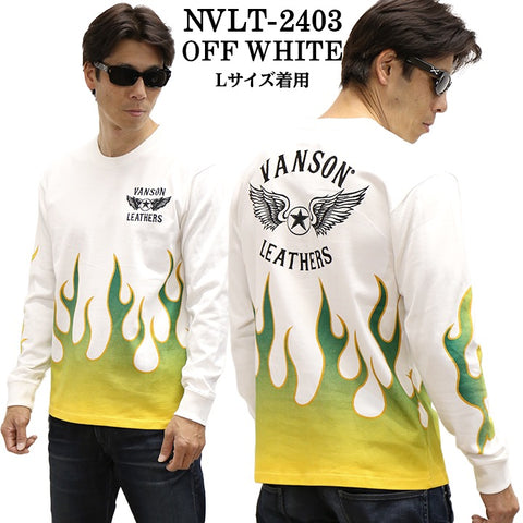 VANSON バンソン 天竺 長袖Tシャツ メンズ ロンT nvlt-2403