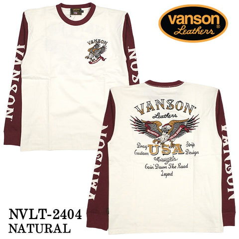 VANSON バンソン 天竺 長袖Tシャツ メンズ ロンT nvlt-2404