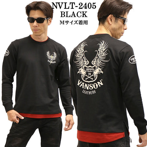 VANSON バンソン 天竺 長袖Tシャツ メンズ ロンT nvlt-2405