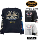 VANSON バンソン 天竺 長袖Tシャツ メンズ フェイク ロンT nvlt-2409