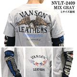 VANSON バンソン 天竺 長袖Tシャツ メンズ フェイク ロンT nvlt-2409