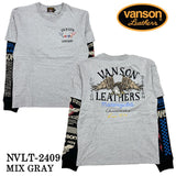 VANSON バンソン 天竺 長袖Tシャツ メンズ フェイク ロンT nvlt-2409