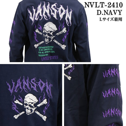 VANSON バンソン 天竺 ロンTEE 長袖Tシャツ メンズ nvlt-2410